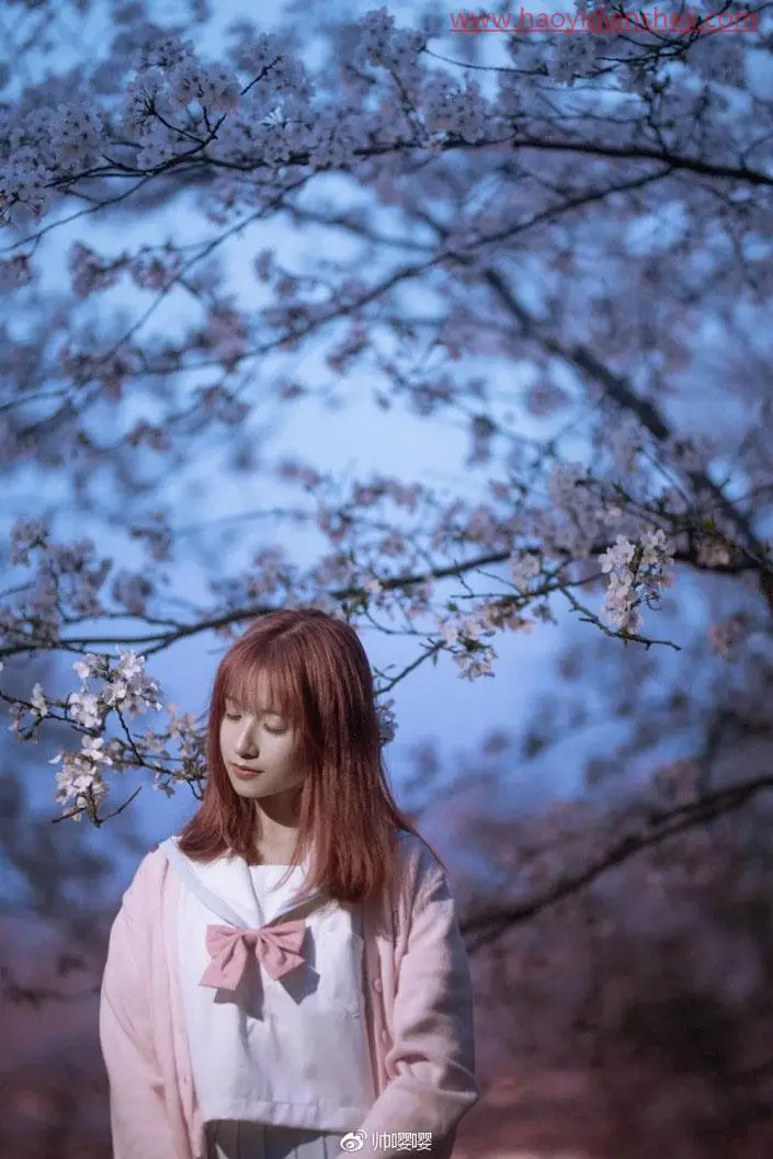 人物调色，用PS打造唯美的夜景樱花人像_www.haoyidiansheji.com