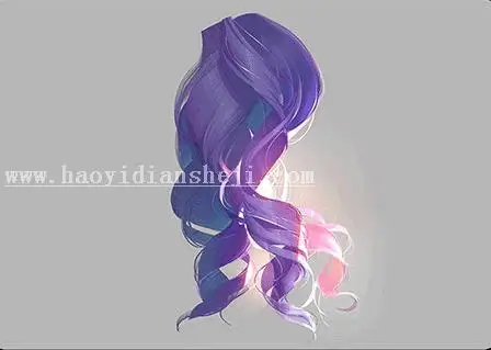 头发制作，用PS快速画出少女的卷发_www.haoyidiansheji.com