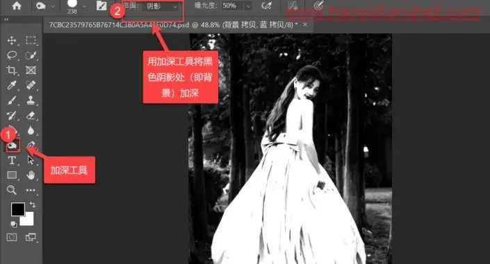 冰冻效果，制作美丽的冰雕效果白天鹅_www.haoyidiansheji.com