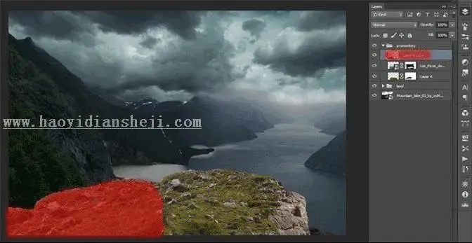 场景合成，在PS里创建一个魔幻瑰丽的场景_www.haoyidiansheji.com