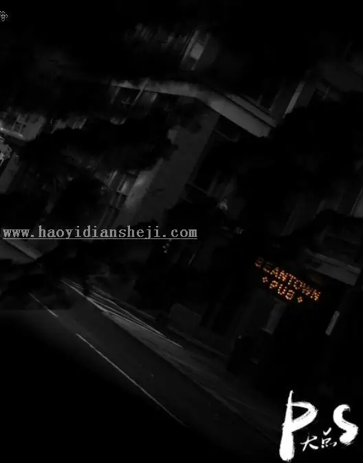照片合成，用PS合成一个夜色中的飞刀女刺客场景_www.haoyidiansheji.com
