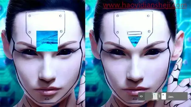 科技感合成，在PS中把数码照片制作成未来机器人效果_www.haoyidiansheji.com