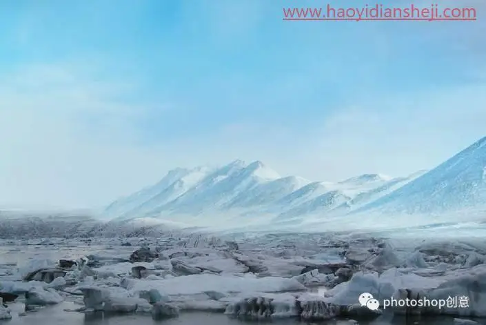 创意合成，合成冰冻特效的金鱼场景_www.haoyidiansheji.com
