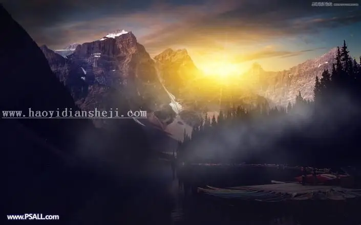 霞光效果，通过PS给风光照片添加梦幻的夕阳霞光效果_www.haoyidiansheji.com
