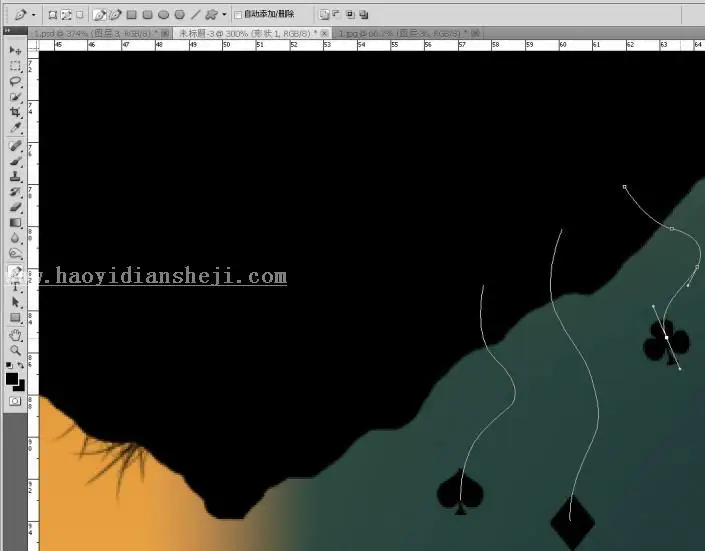 壁纸制作，通过PS绘制白天黑夜交织的主题壁纸_www.haoyidiansheji.com