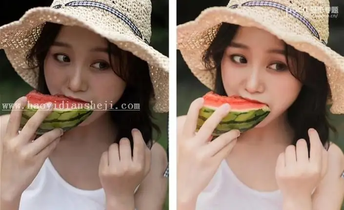 LR调色教程，通过LR给夏日人像拍出可爱甜美的韩系胶片风_www.haoyidiansheji.com