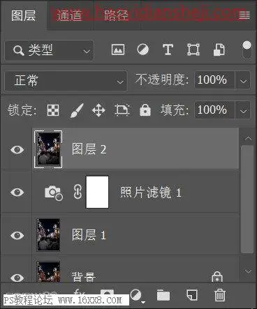 夜景效果，用PS给旅游拍摄的古城老街修出冷色调的照片_www.haoyidiansheji.com