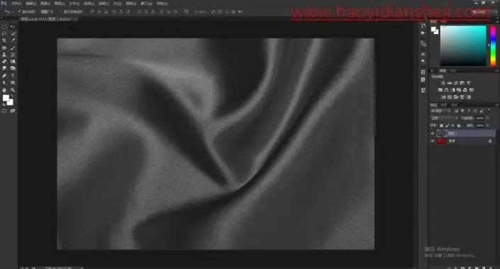 褶皱效果，制作附着在褶皱布料上的文字_www.haoyidiansheji.com