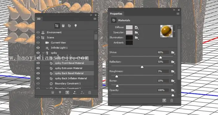 金属字，用PS制作3D效果的金属铆钉文字_www.haoyidiansheji.com