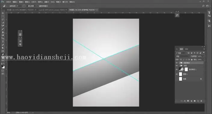 海报制作，用PS制作一款简约的折纸风格英文海报_www.haoyidiansheji.com