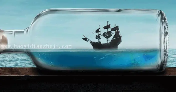 场景合成，用PS合成《加勒比海盗》电影中的海盗船_www.haoyidiansheji.com