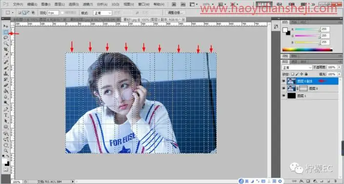 编制效果，给张子枫的照片添加编制效果_www.haoyidiansheji.com