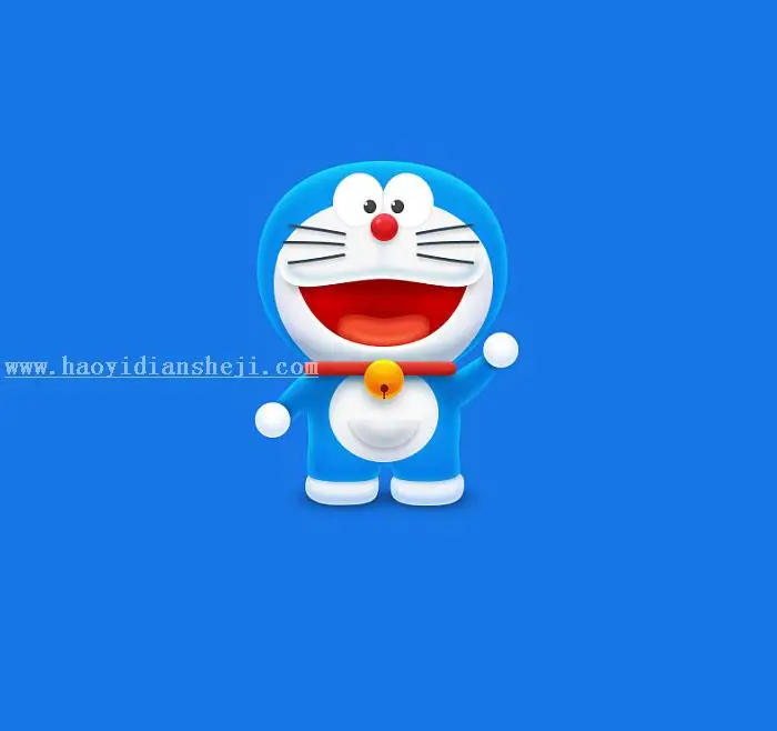鼠绘卡通，鼠绘哆啦A梦教程_www.haoyidiansheji.com
