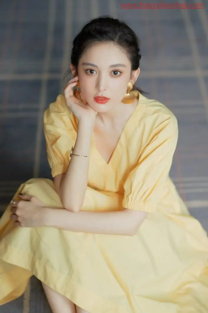 玻璃效果，用PS把女神娜扎的照片制作一种玻璃效果照片_www.haoyidiansheji.com