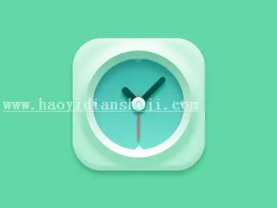 图标制作，用PS打造清新小巧的时钟主题图标_www.haoyidiansheji.com
