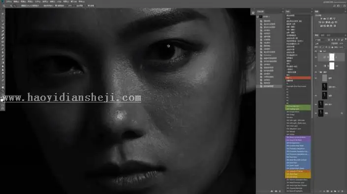 人物磨皮，通过PS用高低频给人物进行精细磨皮_www.haoyidiansheji.com