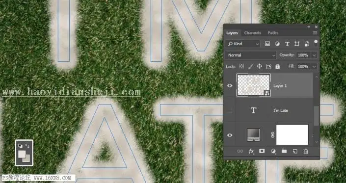 可爱字，通过PS制作可爱的毛绒绒质感的仿皮毛字体_www.haoyidiansheji.com