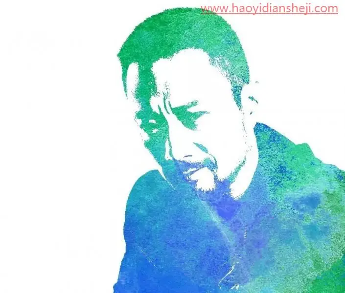 水彩效果，用PS快速制作水彩效果人物照片_www.haoyidiansheji.com