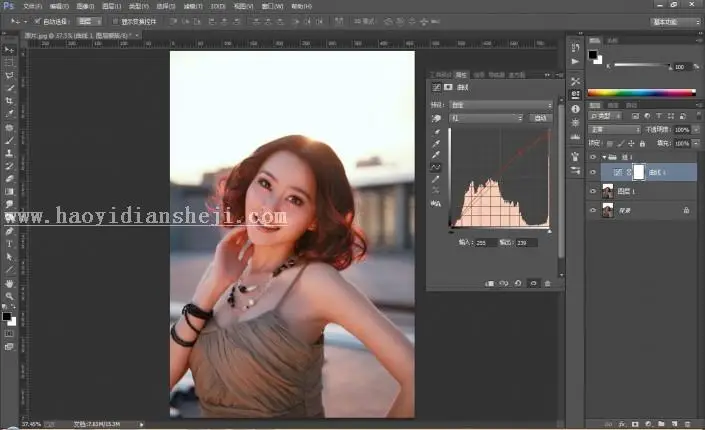 修复曝光，用PS修饰曝光不足的逆光人像_www.haoyidiansheji.com