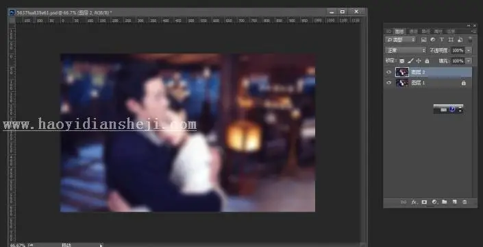 毛玻璃，制作人物朦胧美得毛玻璃效果_www.haoyidiansheji.com