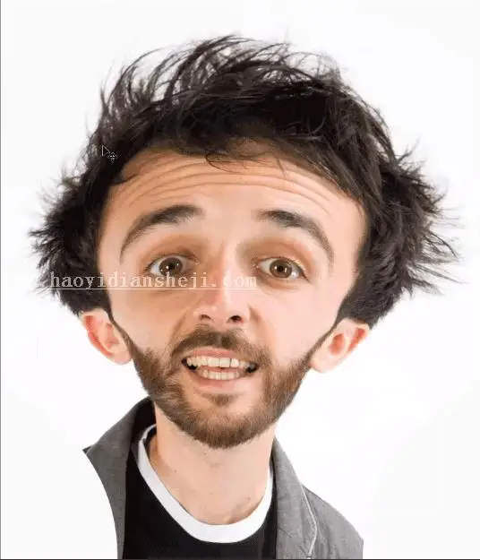 人像恶搞，用PS中的反向美化制作人物头像搞怪表情_www.haoyidiansheji.com