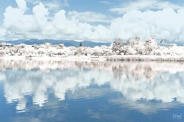 雪景效果，通过PS把湖泊景观调成唯美的雪景效果_www.haoyidiansheji.com
