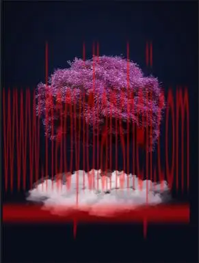 海报制作，用简单的树木打造梦幻紫色海报_www.haoyidiansheji.com