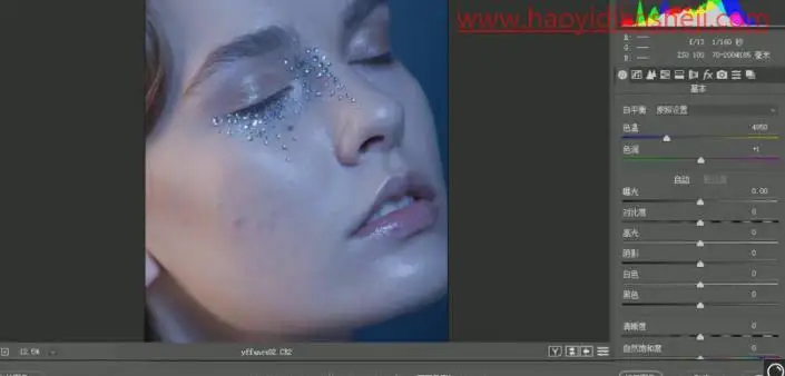 人像修图，给彩妆模特进行面部精修_www.haoyidiansheji.com