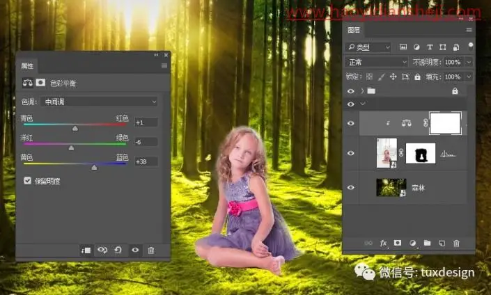 奇幻合成，用PS合成森林中的小精灵_www.haoyidiansheji.com