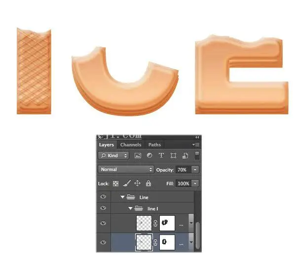 饼干字，用ps创建一个令人垂涎欲滴的冰淇淋文字_www.haoyidiansheji.com
