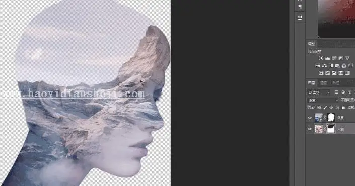 多重曝光，用PS制作文艺创意的人物多重曝光_www.haoyidiansheji.com