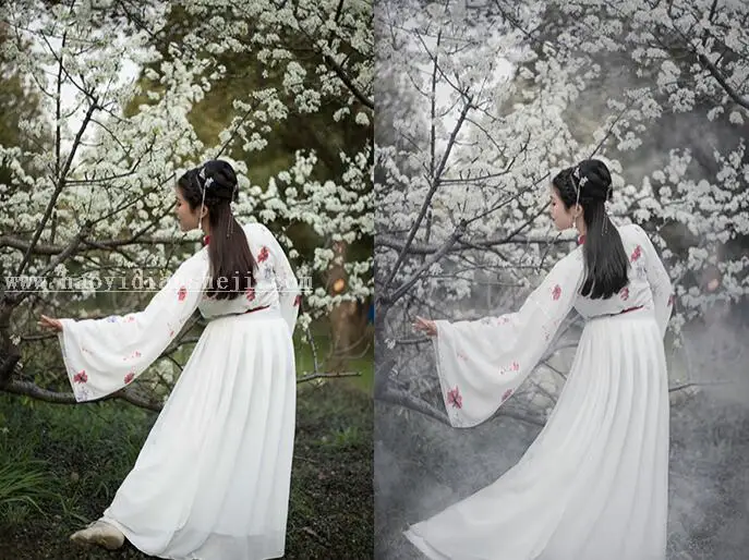 古风摄影，通过PS调出古风后期清冷白调的照片_www.haoyidiansheji.com