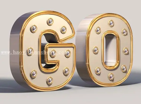3D功能，用PS中的3D功能制作金属材质的文字_www.haoyidiansheji.com