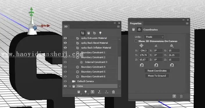 金属字，用PS制作3D效果的金属铆钉文字_www.haoyidiansheji.com