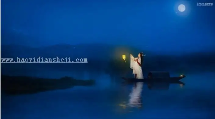 LR调色教程，通过LR把黑背景下拍的古风人像调出梦幻的感觉_www.haoyidiansheji.com