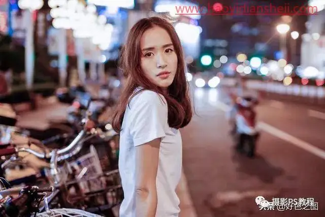 夜景照片，在PS中纠正夜景人物偏黄的照片_www.haoyidiansheji.com
