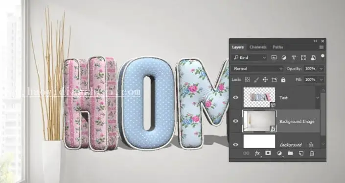 3D功能，通过PS的3D功能制作沙发上的靠枕_www.haoyidiansheji.com
