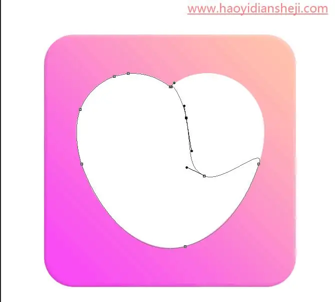 图标设计，设计一款心形的APP图标_www.haoyidiansheji.com
