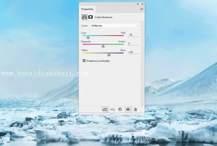 冰雪效果，在PS中合成一个超现实感觉的冰块鱼_www.haoyidiansheji.com