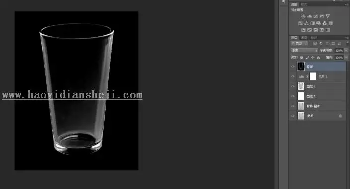 抠玻璃，利用通道抠出通透玻璃杯_www.haoyidiansheji.com