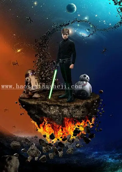 场景合成，在PS里合成一个《星球大战》的海报_www.haoyidiansheji.com