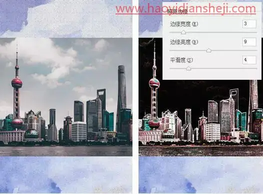 素描效果，将人物和背景都制作成素描的效果_www.haoyidiansheji.com