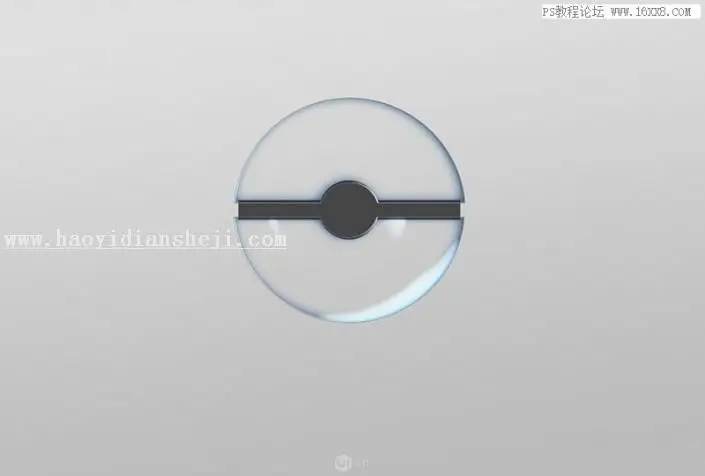 图标设计，制作晶莹剔透的玻璃球图标_www.haoyidiansheji.com