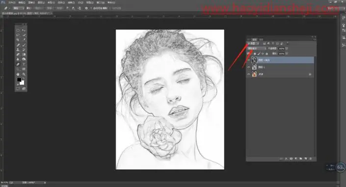 素描效果，把普通照片变成素描效果_www.haoyidiansheji.com