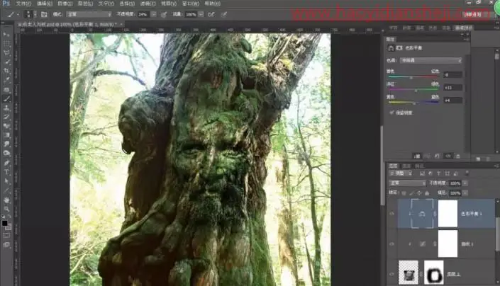 创意合成，合成一张老人与树在一起的奇幻场景_www.haoyidiansheji.com