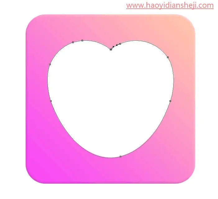 图标设计，设计一款心形的APP图标_www.haoyidiansheji.com