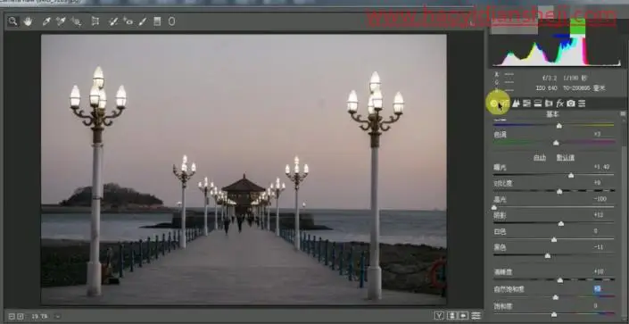 夜景调色，给城市风光照片营造一种落日晚霞效果_www.haoyidiansheji.com