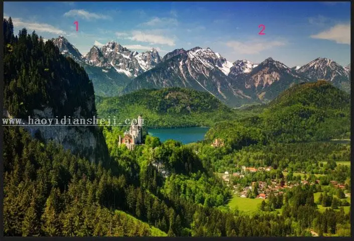 山景后期，用PS把前期是雾蒙蒙的照片变的通透清晰_www.haoyidiansheji.com