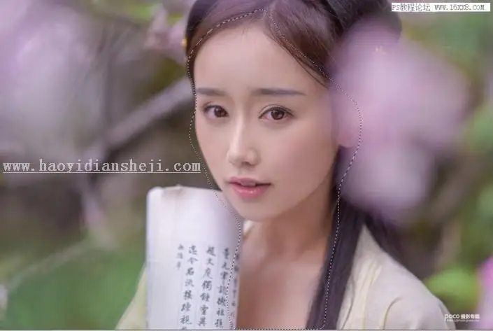 粉色效果，用PS调出古风人像甜美效果_www.haoyidiansheji.com