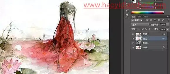 水波效果，制作古风动态水波效果人像_www.haoyidiansheji.com